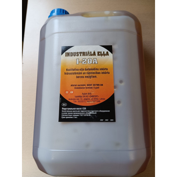 Hidrauliskā eļļa (industriālā) I-20A (5L)